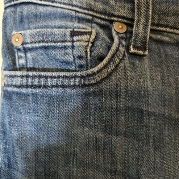 7 For All Mankind Bootcut Jeans Size 26 Women's Blue Denim Stone Washed - Picture 8 of 8